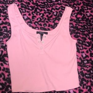 Forever 21 pink button crop top